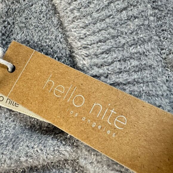 NWT Hello Nite Women’s Steel Blue Crew Neck Short Sleeve e Nylon Sweater - XS - Picture 6 of 8